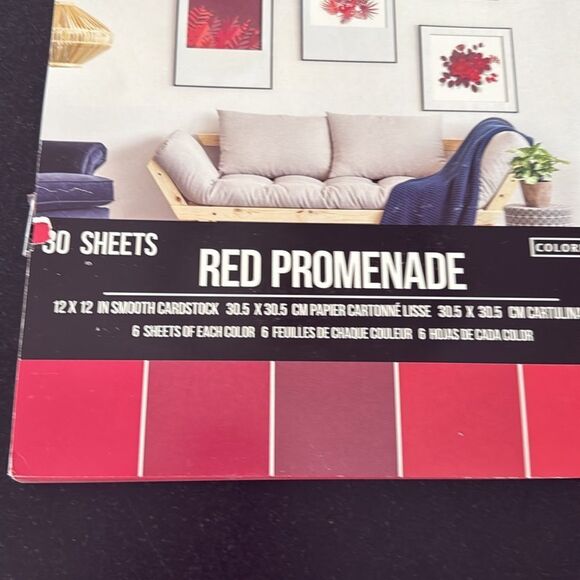 Colorbök Red Promenade 12x12 Cardstock – 27 Sheets, Assorted Red Shades, Smooth - Picture 3 of 10